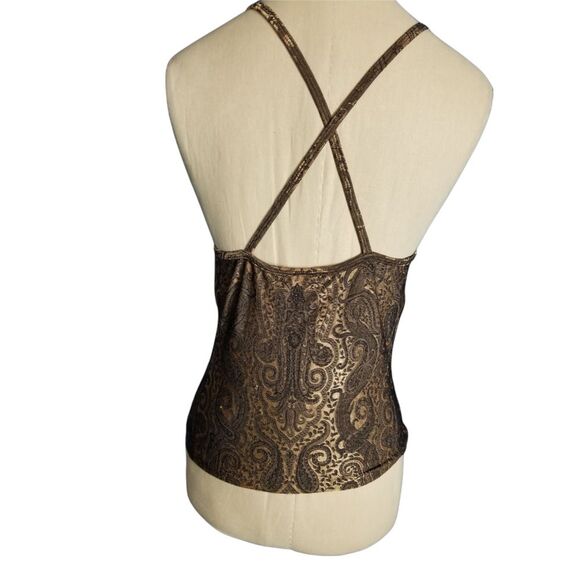 Hanky Panky At the Spa Black/Bronze Paisley Tank and Jacket Lounge Workout Small - Picture 3 of 7